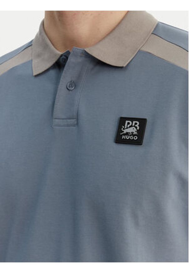 Hugo - HUGO Polo Dunios_RB 50559650 Niebieski Regular Fit. Typ kołnierza: polo. Kolor: niebieski. Materiał: bawełna