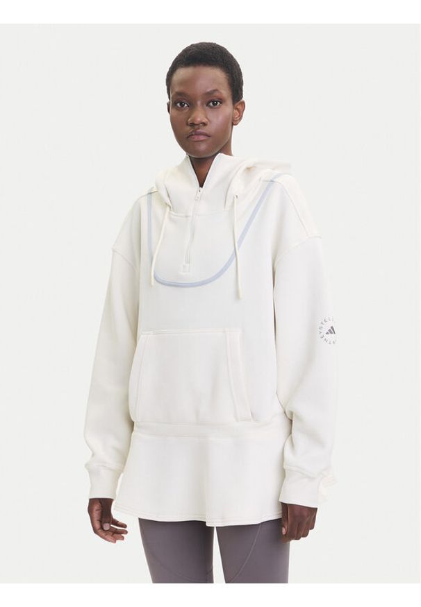 Adidas by Stella McCartney - adidas by Stella McCartney Bluza Peplum JX9108 Beżowy Loose Fit. Kolor: beżowy. Materiał: bawełna