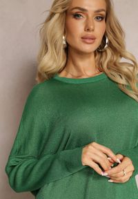 Renee - Zielony Sweter Oversize z Delikatną Złotą Nitką Felhana. Kolor: zielony. Sezon: zima #5