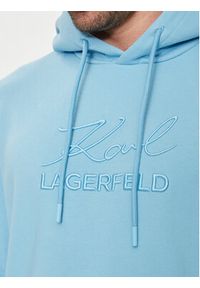 Karl Lagerfeld - KARL LAGERFELD Bluza 705000 542900 Niebieski Regular Fit. Typ kołnierza: dekolt w karo. Kolor: niebieski. Materiał: bawełna