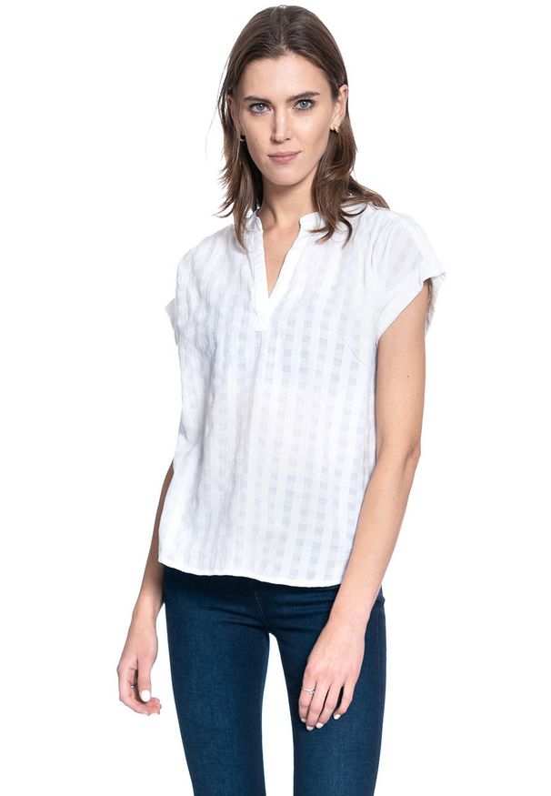 Mustang - BLUZKA DAMSKA MUSTANG ELSA CHECK TOP GENERAL WHITE 1009456 2045