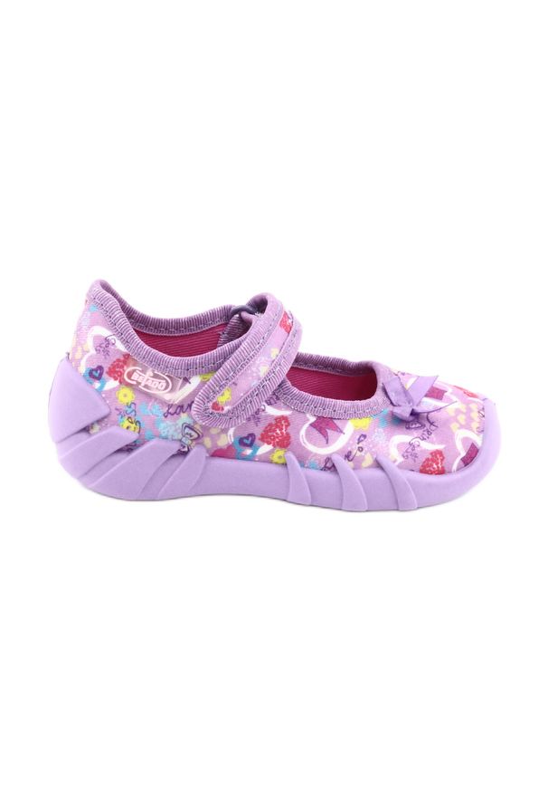 Befado obuwie dziecięce 109P182 fioletowe wielokolorowe. Kolor: fioletowy, wielokolorowy. Materiał: bawełna, tkanina