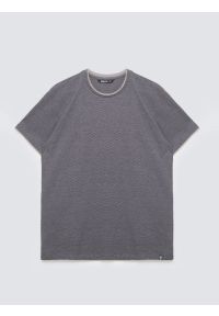 Big-Star - Koszulka męska w drobne paski granatowa Fredriser 403. Okazja: na co dzień. Kolor: niebieski. Materiał: dzianina, jeans. Wzór: paski. Styl: casual, elegancki #5