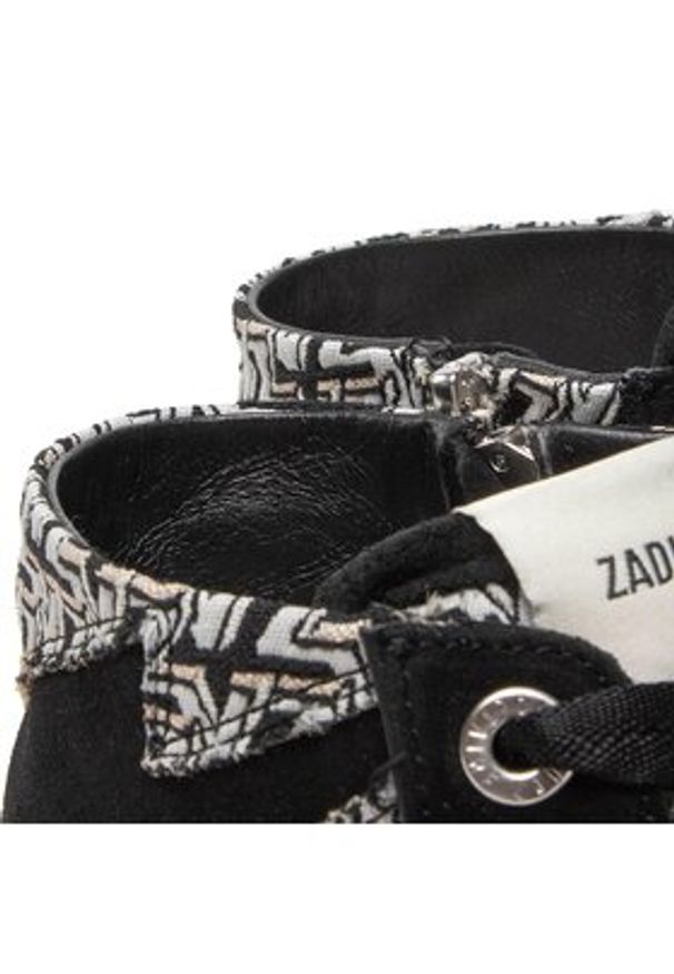 Zadig&Voltaire Sneakersy High Flash Mo SWSN00057 Czarny. Kolor: czarny. Materiał: zamsz, skóra