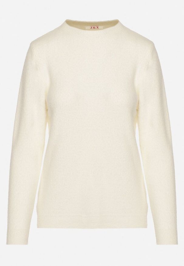 Born2be - Jasnobeżowy Sweter z Wełną w Klasycznym Stylu Firrive. Okazja: na co dzień. Kolor: beżowy. Materiał: wełna. Styl: klasyczny