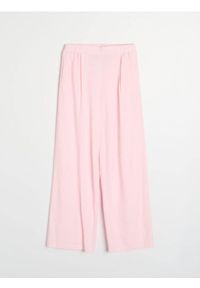 Sinsay - Spodnie wide leg z domieszką lnu - różowy. Kolor: różowy #1