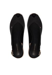 TOMMY HILFIGER - Tommy Hilfiger Espadryle Mid Wedge Espad Slingback FW0FW09228 Czarny. Kolor: czarny. Materiał: materiał #4