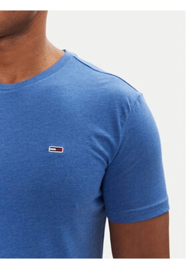 Tommy Jeans T-Shirt Jaspe DM0DM20363 Niebieski Slim Fit. Kolor: niebieski. Materiał: bawełna