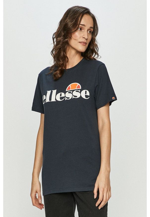 Ellesse - T-shirt. Okazja: na co dzień. Kolor: niebieski. Wzór: nadruk. Styl: casual