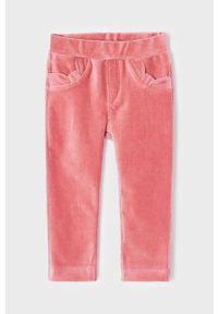 Mayoral spodnie dziecięce kolor różowy gładkie. Kolor: różowy. Materiał: dzianina. Wzór: gładki