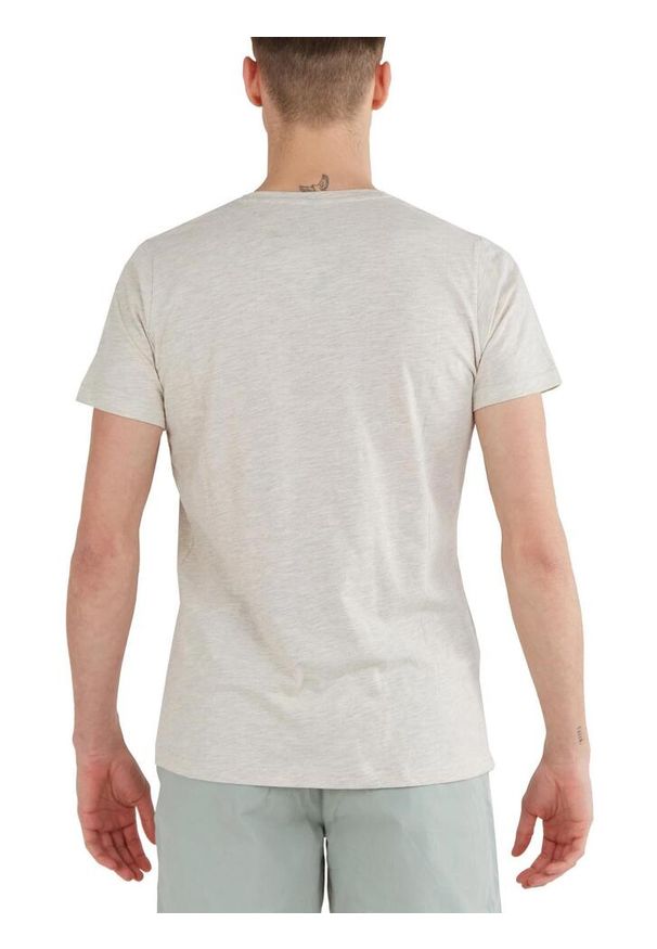FUNDANGO - T-shirt męski Fundango Jaggy Strukturyzowany krótki rękaw. Kolor: beżowy. Długość rękawa: krótki rękaw. Długość: krótkie