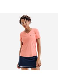 KUIKMA - Koszulka tenisowa damska Kuikma Dry. Kolor: różowy. Materiał: tkanina, elastan, materiał, prążkowany, poliester. Sport: tenis #1