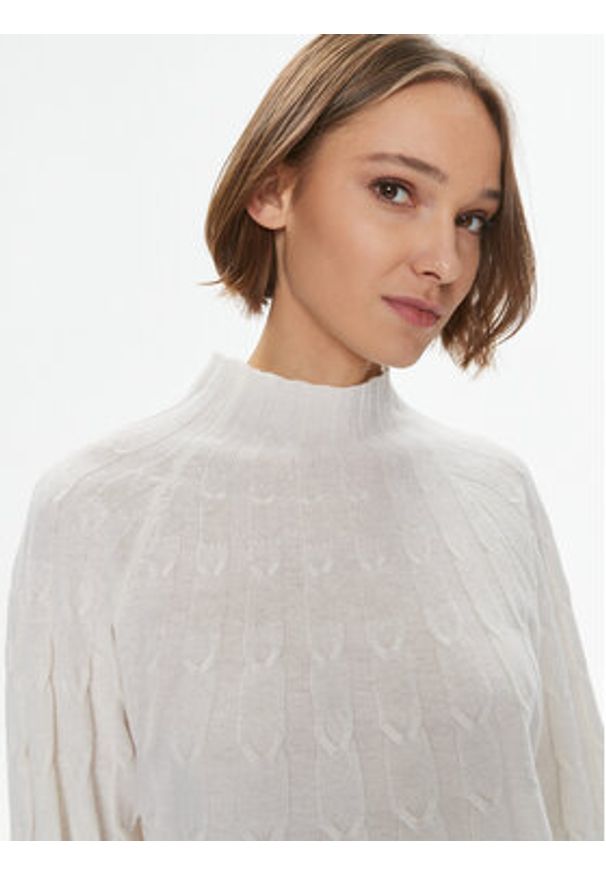 Marella Sweter Kartal 2333660736200 Biały Regular Fit. Kolor: biały. Materiał: wełna