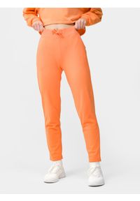4f - Spodnie dresowe damskie. Kolor: pomarańczowy. Materiał: dresówka