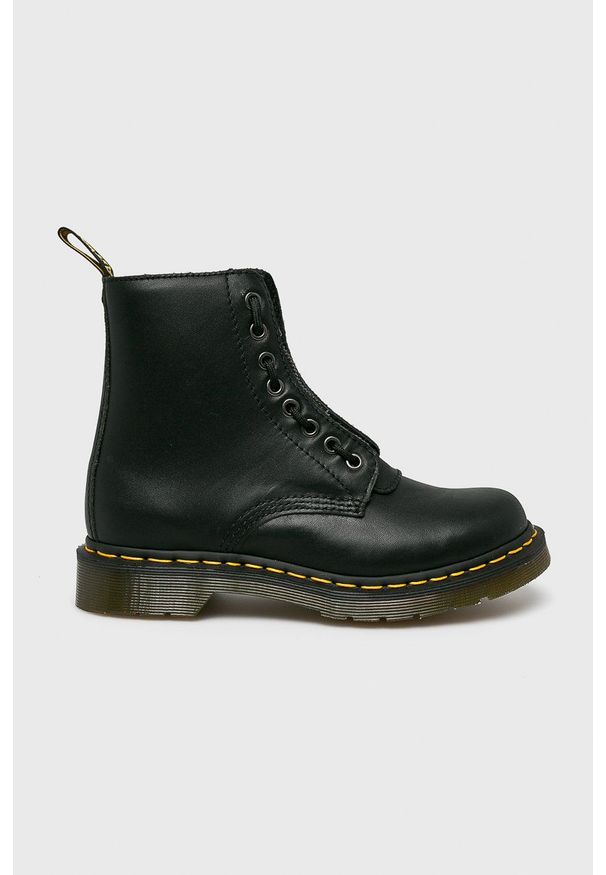 Dr. Martens - Dr Martens - Botki. Nosek buta: okrągły. Kolor: czarny. Materiał: skóra. Szerokość cholewki: normalna