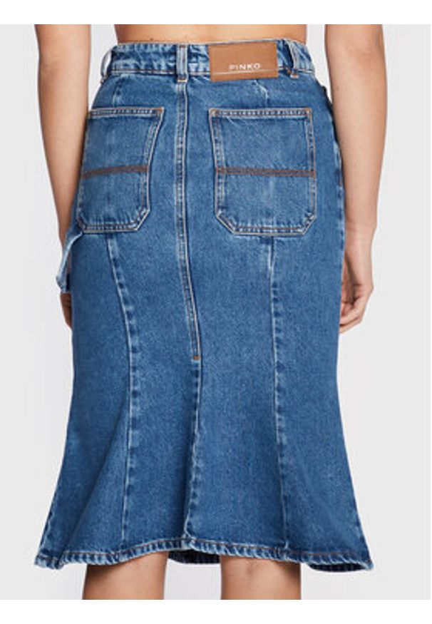 Pinko Spódnica jeansowa Gracchio 1J1119 A0A0 Niebieski Regular Fit. Kolor: niebieski. Materiał: bawełna, jeans