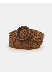 Sinsay - Pasek z klamrą z domieszką wiskozy - brązowy. Kolor: brązowy. Materiał: wiskoza #1