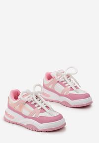 Renee - Różowe Sneakersy na Grubej Podeszwie z Szerokim Wiązaniem Iniestra. Okazja: na co dzień. Kolor: różowy #3