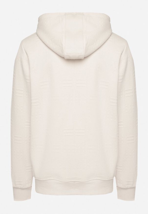 Born2be - Beżowa Rozpinana Bluza z Bawełną i Kapturem i Ozdobnymi Sznurkami Bialise. Okazja: na co dzień. Kolor: beżowy. Materiał: bawełna. Długość rękawa: długi rękaw. Długość: długie. Styl: elegancki, klasyczny, casual