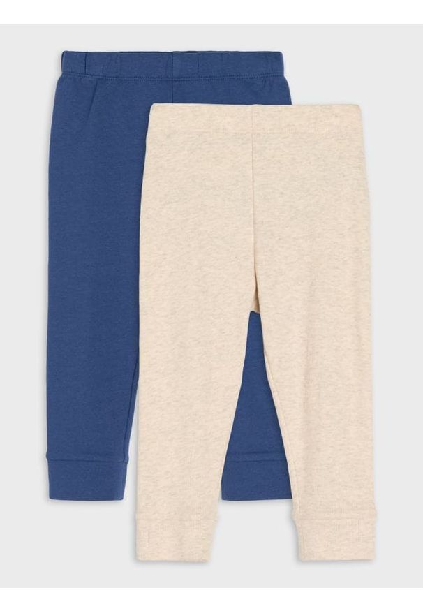 Sinsay - Bawełniane legginsy 2 pack - beżowy. Kolor: beżowy. Materiał: bawełna