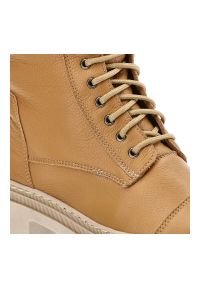 Brązowe Botki Damskie Wasak Wygodne Obuwie. Kolor: brązowy. Materiał: skóra, futro. Szerokość cholewki: normalna. Wzór: aplikacja, grochy. Obcas: na obcasie. Wysokość obcasa: niski #6