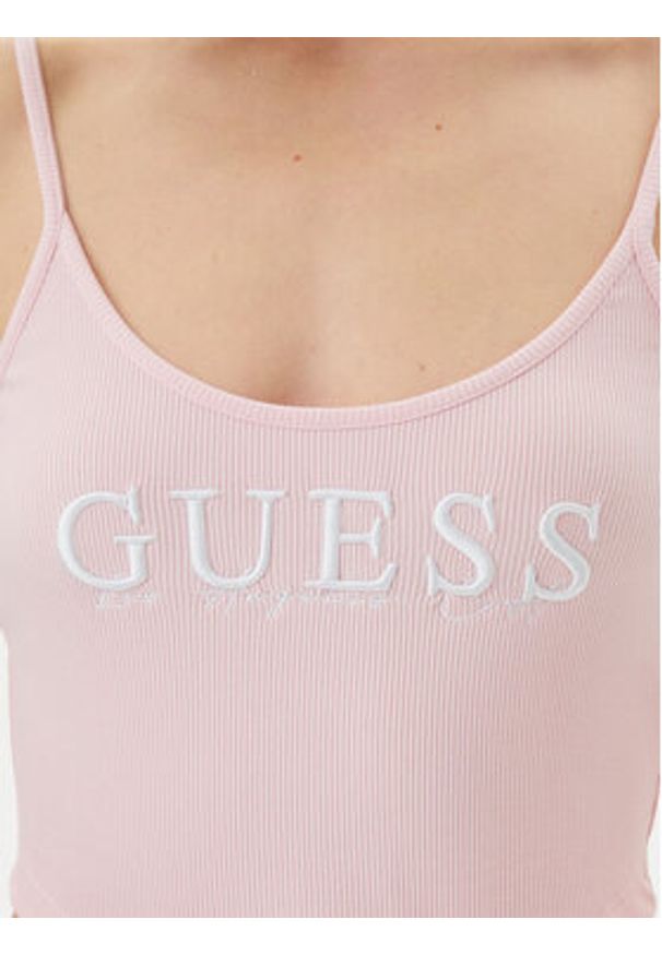 Guess Top V5GP16 K8RT2 Różowy Regular Fit. Kolor: różowy. Materiał: wiskoza