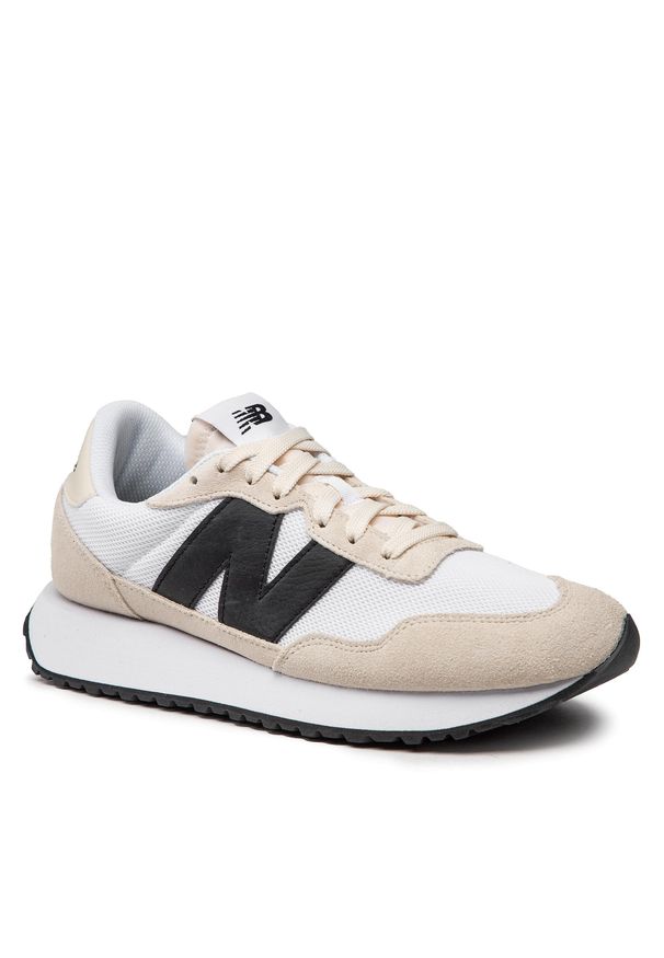 New Balance - Sneakersy NEW BALANCE - MS237CB Beżowy Biały. Kolor: biały, wielokolorowy, beżowy. Materiał: materiał, zamsz, skóra