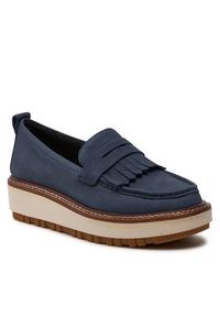 Clarks Mokasyny Oriannaw Loafer 26176639 Granatowy. Kolor: niebieski. Materiał: nubuk, skóra #7