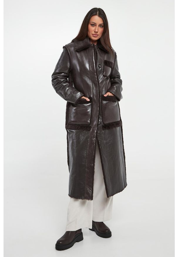 Płaszcz damski skórzany dwustronny DIEGO M. Materiał: skóra