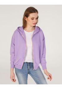 Unisono - BLUZA Z KAPTUREM 233-3009 VIOLET. Typ kołnierza: kaptur. Materiał: bawełna, elastan