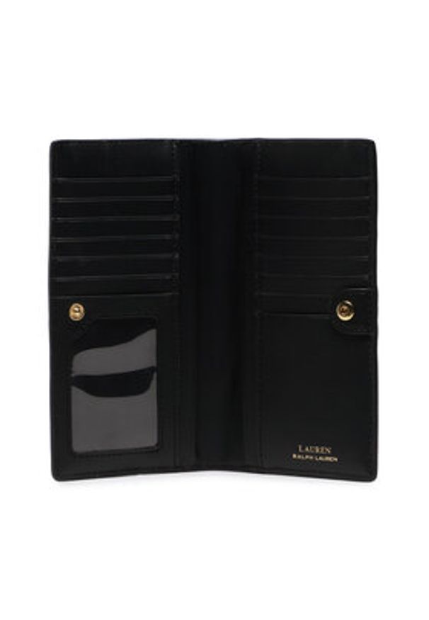 Lauren Ralph Lauren - LAUREN RALPH LAUREN Portfel Slim Wallet Wlt Med 432802917009 Czarny. Kolor: czarny. Materiał: skóra