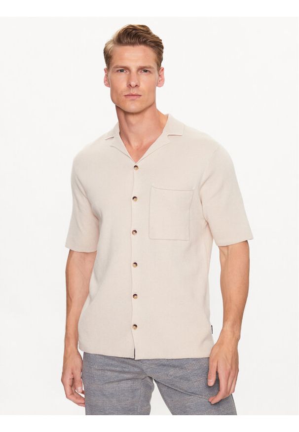 Only & Sons Koszula 22019414 Beżowy Loose Fit. Kolor: beżowy. Materiał: bawełna