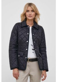 Polo Ralph Lauren kurtka damska kolor czarny przejściowa. Typ kołnierza: polo. Kolor: czarny. Materiał: poliamid