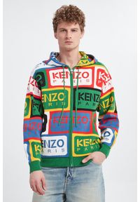 Kenzo - Bluza z kapturem męska KENZO. Typ kołnierza: kaptur. Materiał: dzianina, bawełna. Wzór: ze splotem