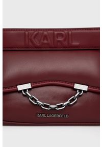 Karl Lagerfeld Torebka skórzana 215W3061 kolor czerwony. Kolor: czerwony. Materiał: skórzane. Rodzaj torebki: na ramię #5