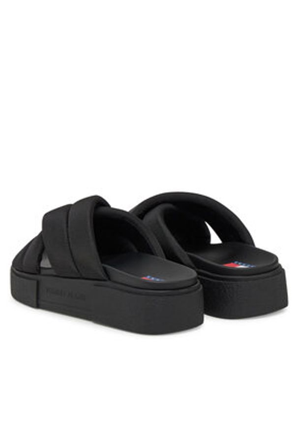 Tommy Jeans Klapki Tjw Flatform Sandal EN0EN02775 Czarny. Kolor: czarny. Materiał: materiał