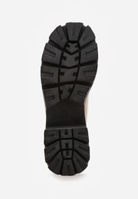 Renee - Ciemnobeżowe Półbuty Lakierowane na Platformie i Słupku w Stylu Mary Jane Omela. Okazja: na spotkanie biznesowe, do pracy. Zapięcie: sprzączka. Kolor: beżowy. Materiał: lakier. Obcas: na platformie. Styl: biznesowy, elegancki, klasyczny, wizytowy #8