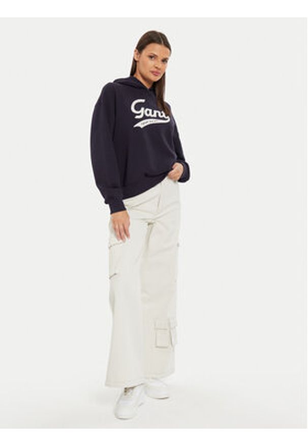 GANT - Gant Bluza 4200489 Granatowy Loose Fit. Kolor: niebieski. Materiał: bawełna