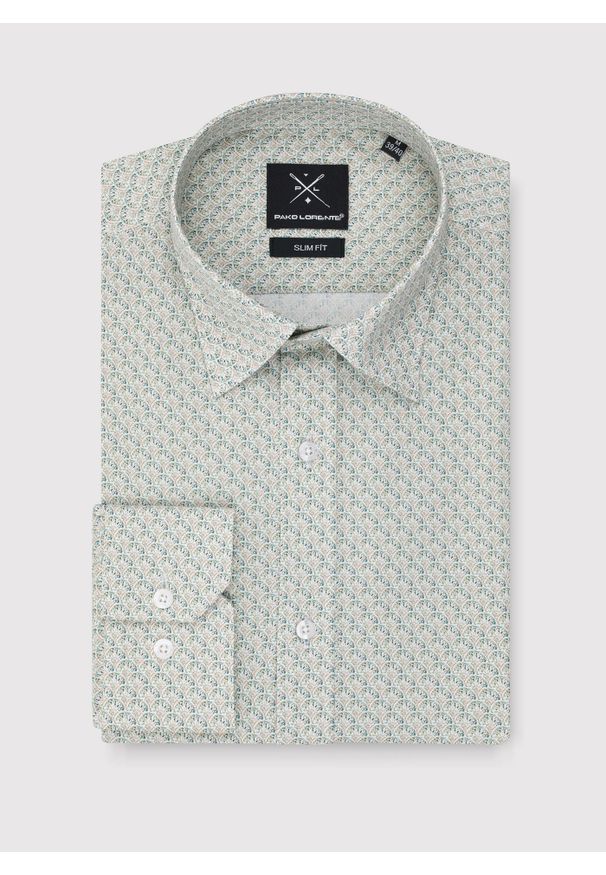 Pako Lorente - PAKO LORENTE – Koszula męska w mikrowzór. Materiał: bawełna, elastan. Długość rękawa: długi rękaw. Długość: długie