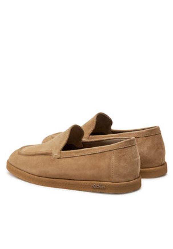 Max Mara Mokasyny Softloafers 2424526311600 Beżowy. Kolor: beżowy. Materiał: skóra, zamsz