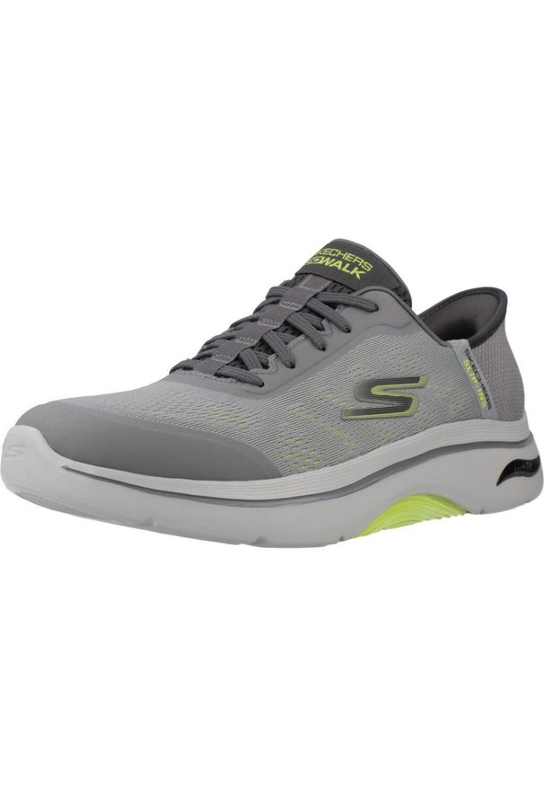 skechers - Kapcie SKECHERS GO WALK ARCH 2.0 Szary. Kolor: szary. Materiał: syntetyk, tkanina