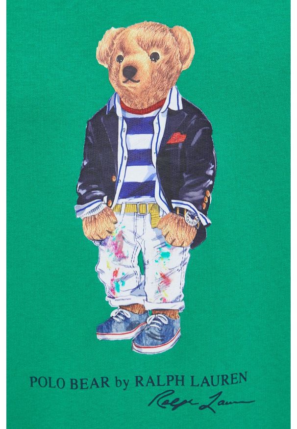 Polo Ralph Lauren bluza męska kolor zielony z nadrukiem. Okazja: na co dzień. Typ kołnierza: polo. Kolor: zielony. Wzór: nadruk. Styl: casual