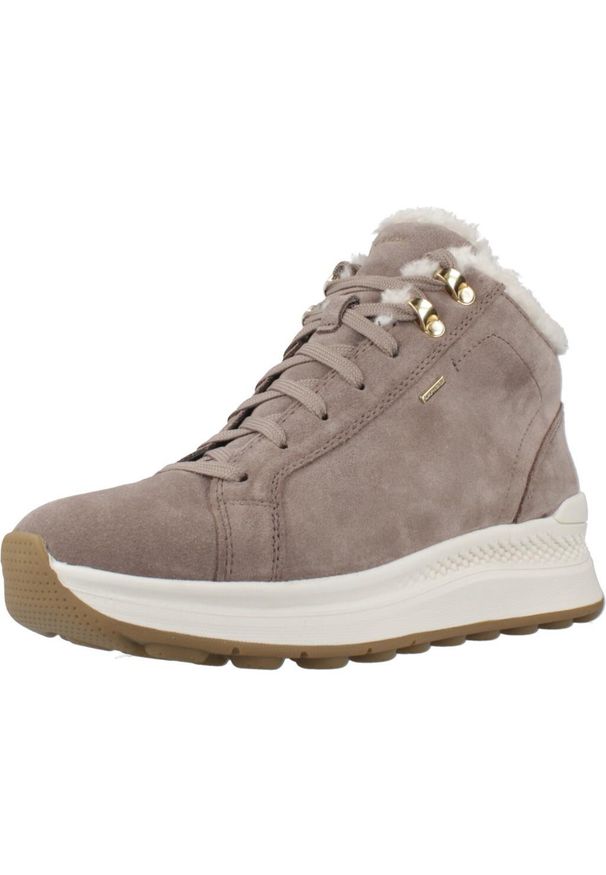 Geox - Kapcie GEOX D SPHERICA ACTIF X2 Brązowy. Kolor: brązowy. Materiał: tkanina, skóra. Styl: sportowy