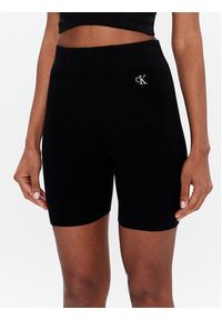 Calvin Klein Jeans Szorty sportowe J20J221515 Czarny Slim Fit. Kolor: czarny. Materiał: lyocell #7