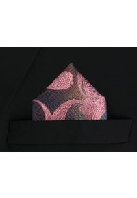 Poszetka Męska, Elegancka - Alties - Duże, Różowe Paisley. Kolor: różowy. Materiał: poliester. Wzór: paisley #3