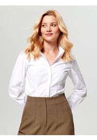 Sinsay - Koszula bawełniana - biały. Okazja: na co dzień. Kolor: biały. Materiał: bawełna. Wzór: gładki. Styl: casual