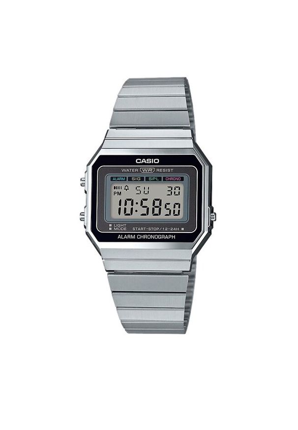 Zegarek Casio. Kolor: srebrny. Styl: vintage