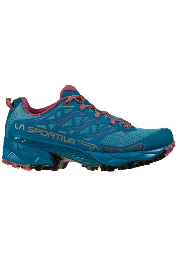 LA SPORTIVA - Buty trailowe damskie La Sportiva Akyra. Zapięcie: sznurówki. Kolor: różowy, niebieski, wielokolorowy. Materiał: syntetyk, materiał. Szerokość cholewki: normalna