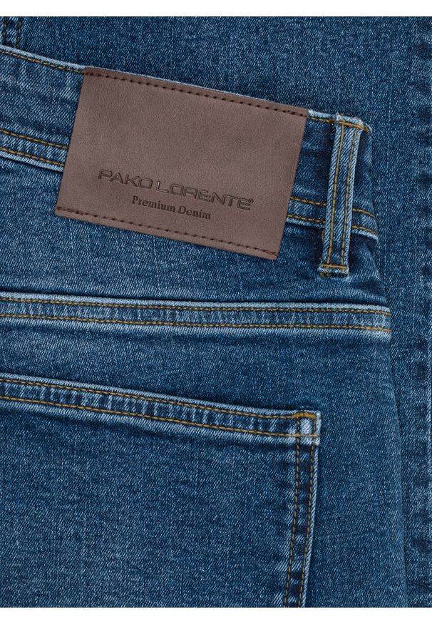 Pako Lorente - PAKO LORENTE - Granatowe jeansowe spodnie męskie. Kolor: niebieski, szary. Materiał: jeans