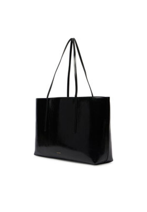 Calvin Klein Torebka Foil Logo Glossy LV04F3537G Czarny. Kolor: czarny. Materiał: skórzane